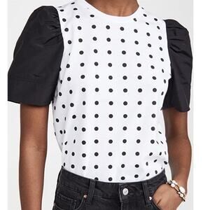 Tanya Taylor Elle polka dot blouse small